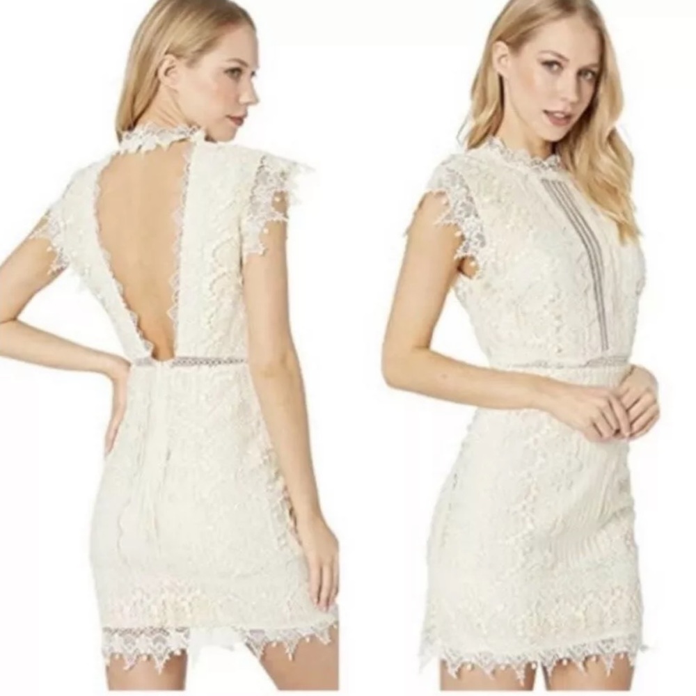 NWT Free People Ecru Ivory Lace Honey Mini Dress / Size 2